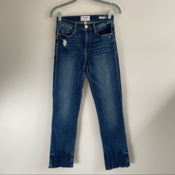 Frame Denim “le high straight” EUC Jeans sz 24 - Picture 2 of 11